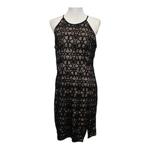 Bisou Bisou Black Lace Halter Dress Size 16